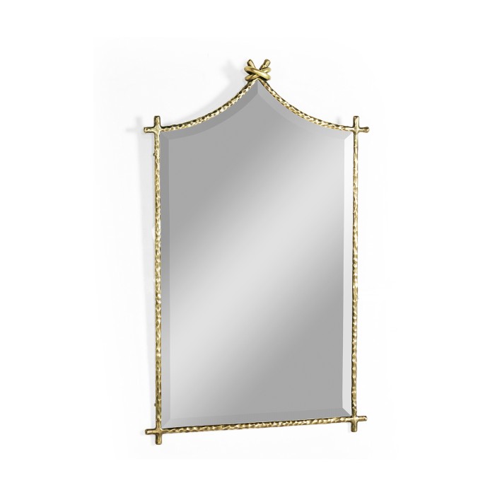 Hammered Light Brown Brass Wall Mirror