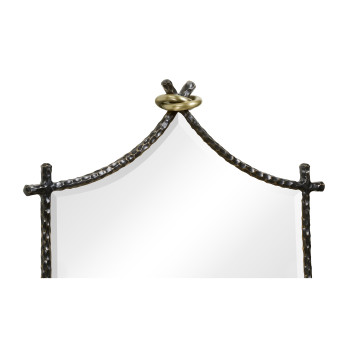 Hammered Antique Black Brass Wall Mirror