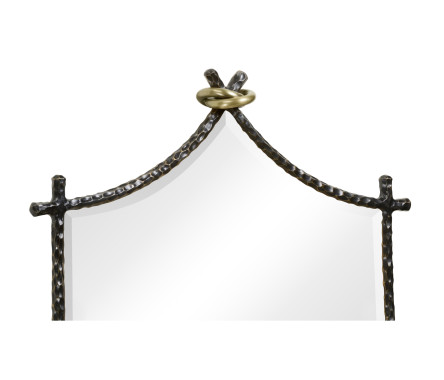 Hammered Antique Black Brass Wall Mirror