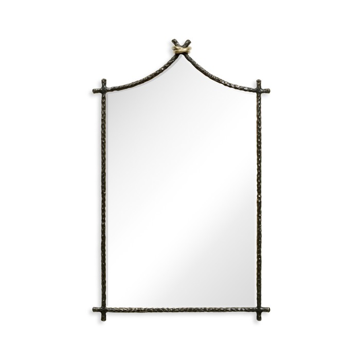 Hammered Antique Black Brass Wall Mirror