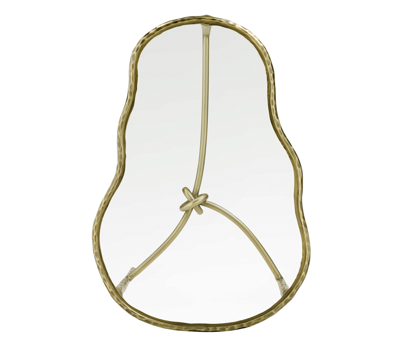 Hammered Light Brown Brass Freeform Lamp Table