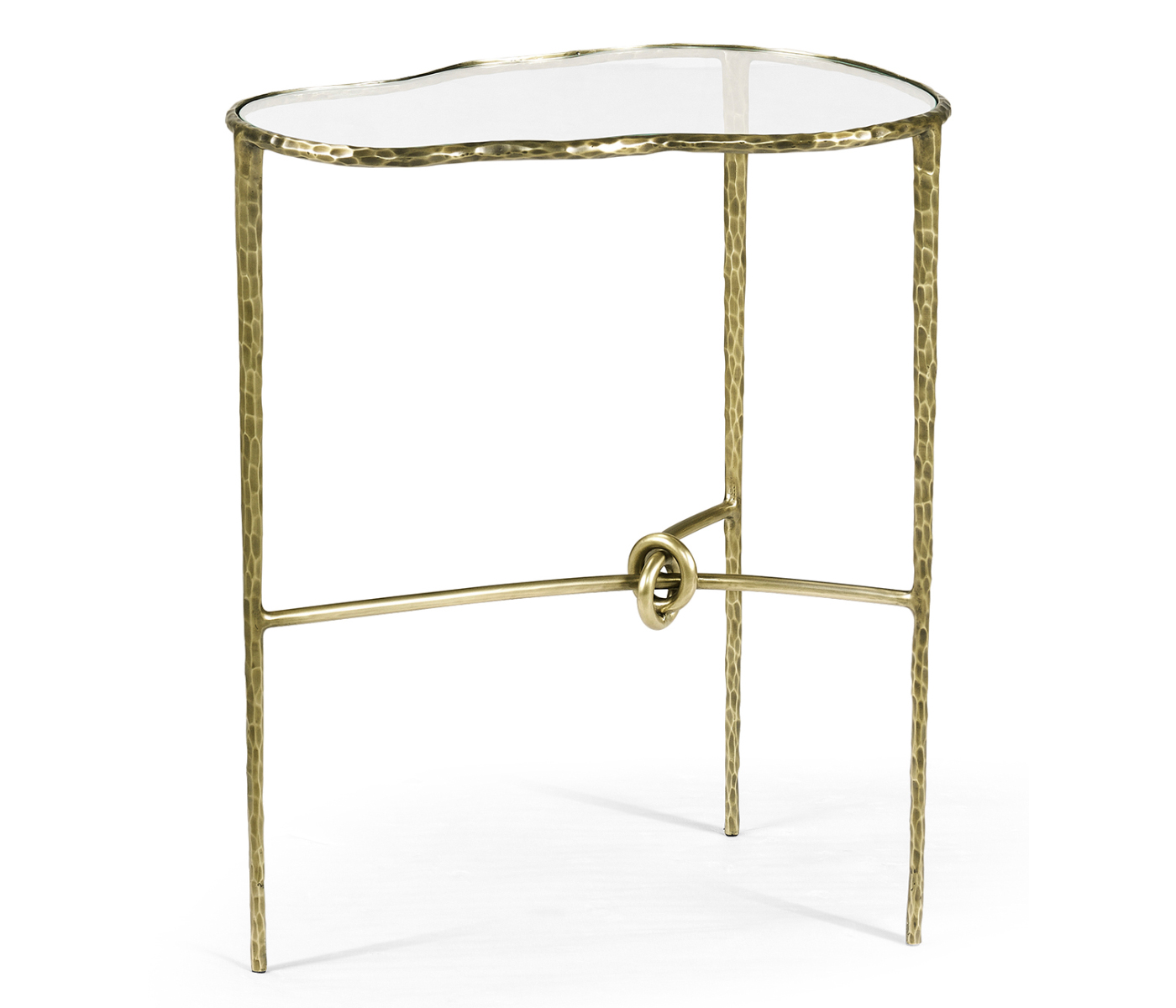Hammered Light Brown Brass Freeform Lamp Table