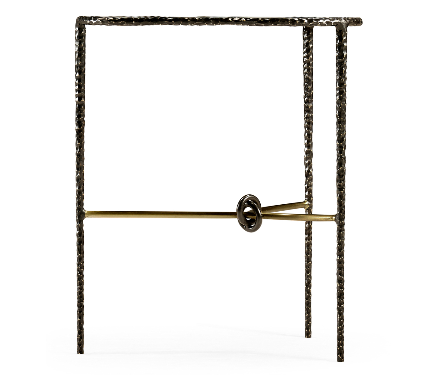 Hammered Antique Black Brass Freeform Lamp Table