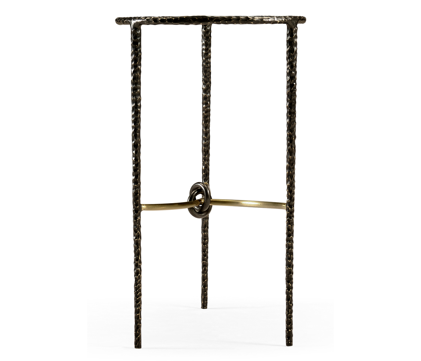 Hammered Antique Black Brass Freeform Lamp Table