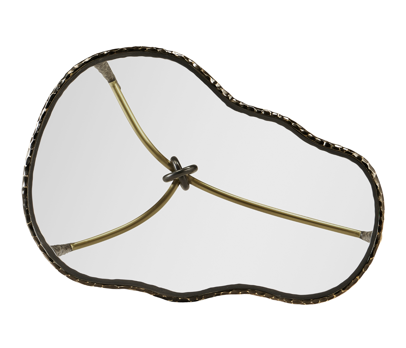 Hammered Antique Black Brass Freeform Lamp Table