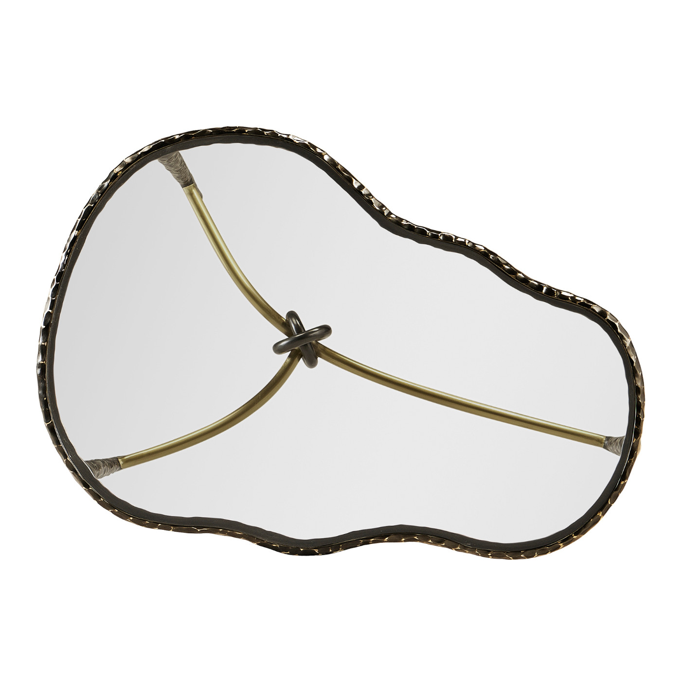 Hammered Antique Black Brass Freeform Lamp Table