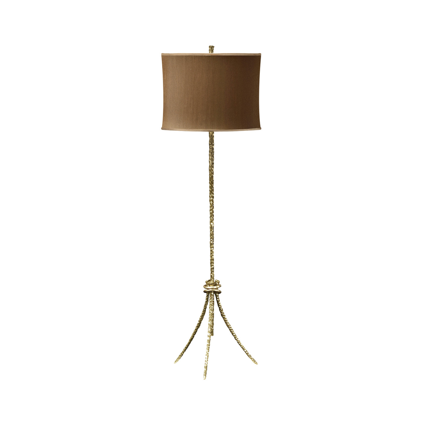 Brass hammered floor lamp