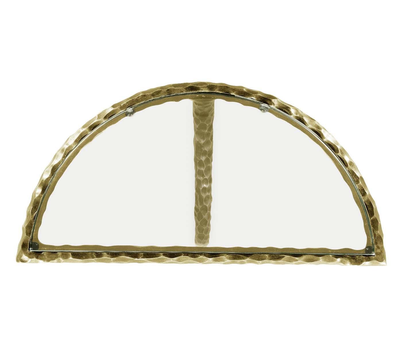 Brass hammered pair wall bracket tables