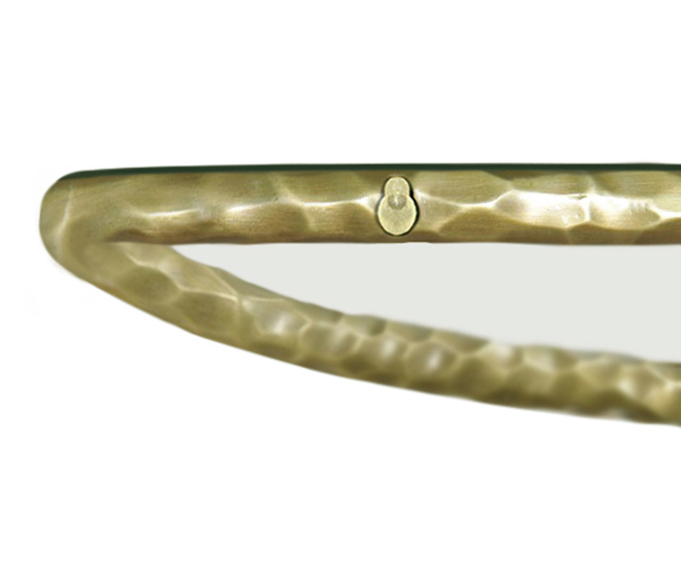 Brass hammered pair wall bracket tables