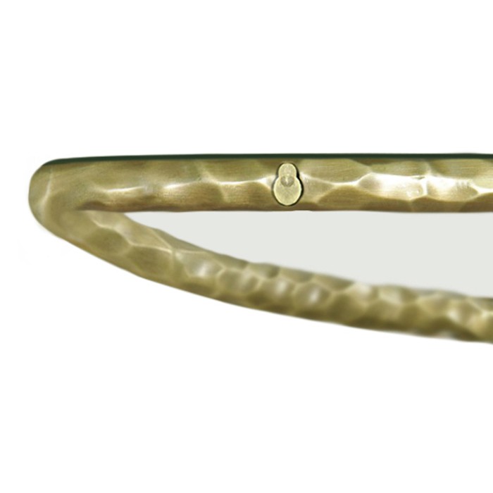 Brass hammered pair wall bracket tables