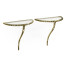 Brass hammered pair wall bracket tables
