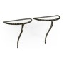 Bronze hammered pair wall bracket tables