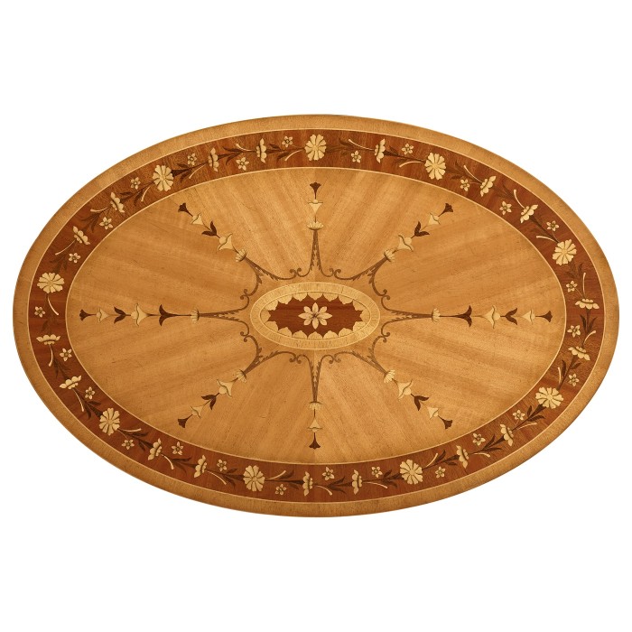 Sheraton Style Swagged Oval Side Table