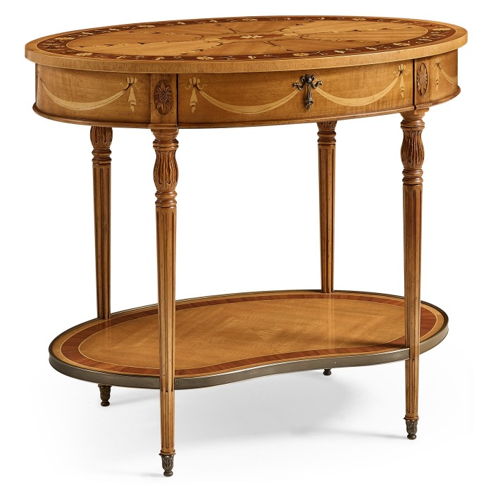 Sheraton Style Swagged Oval Side Table
