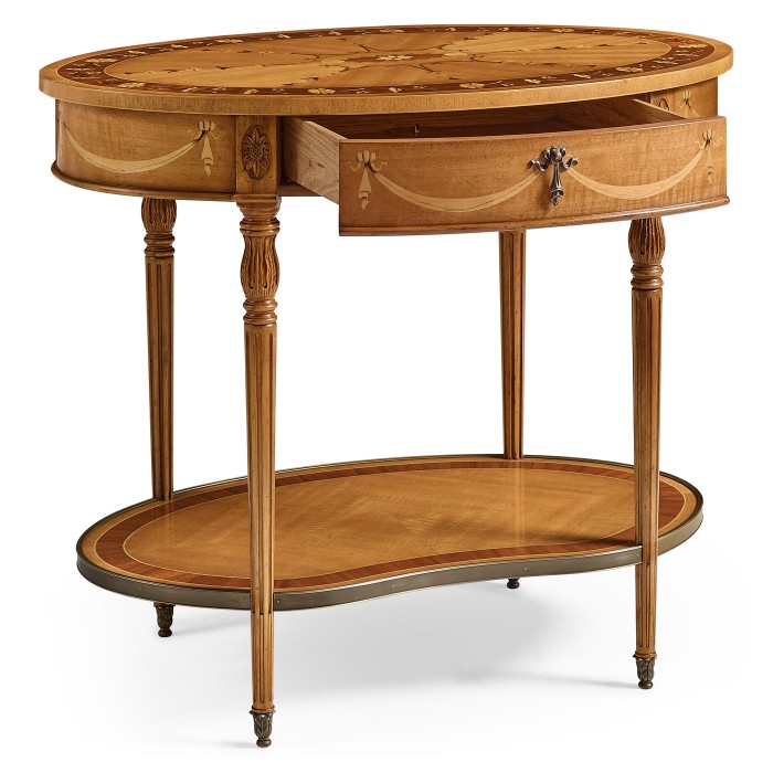 Sheraton Style Swagged Oval Side Table