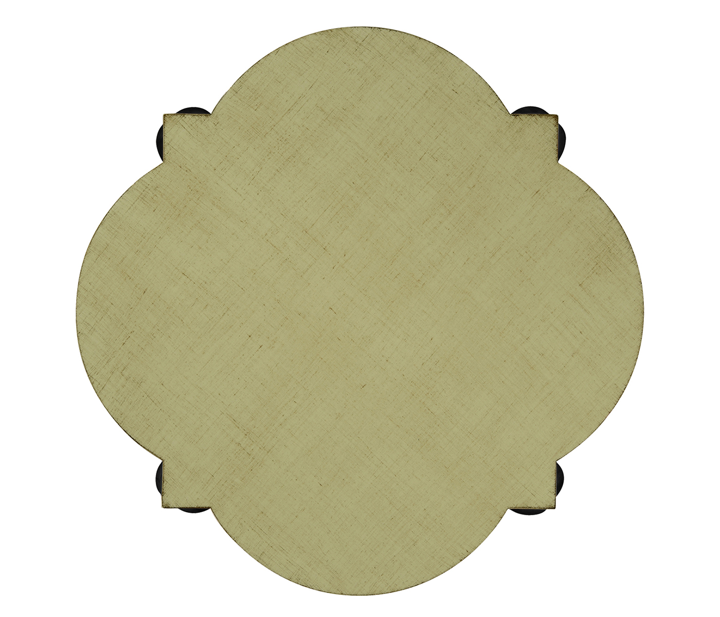 Black twisted side table with celadon top