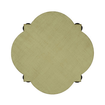 Black twisted side table with celadon top