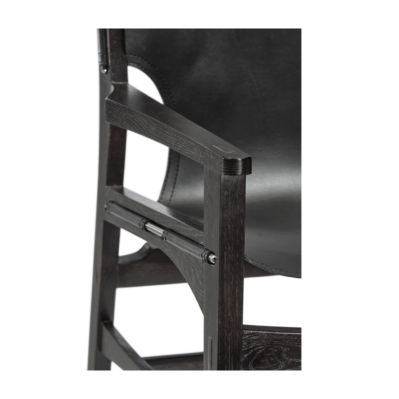 Casual Mid-cent Slung Leather Arm Chair