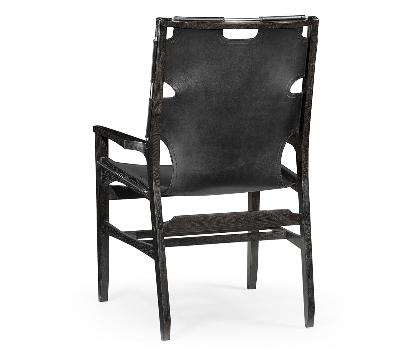 Casual Mid-cent Slung Leather Arm Chair