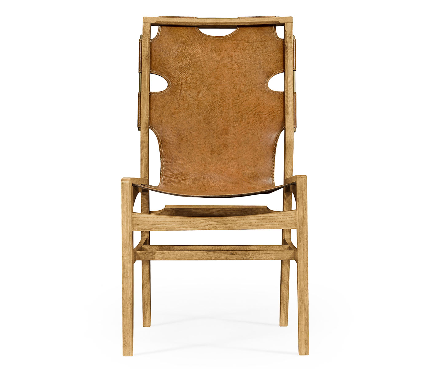 Casual Mid-cent Slung Leather Side Chair