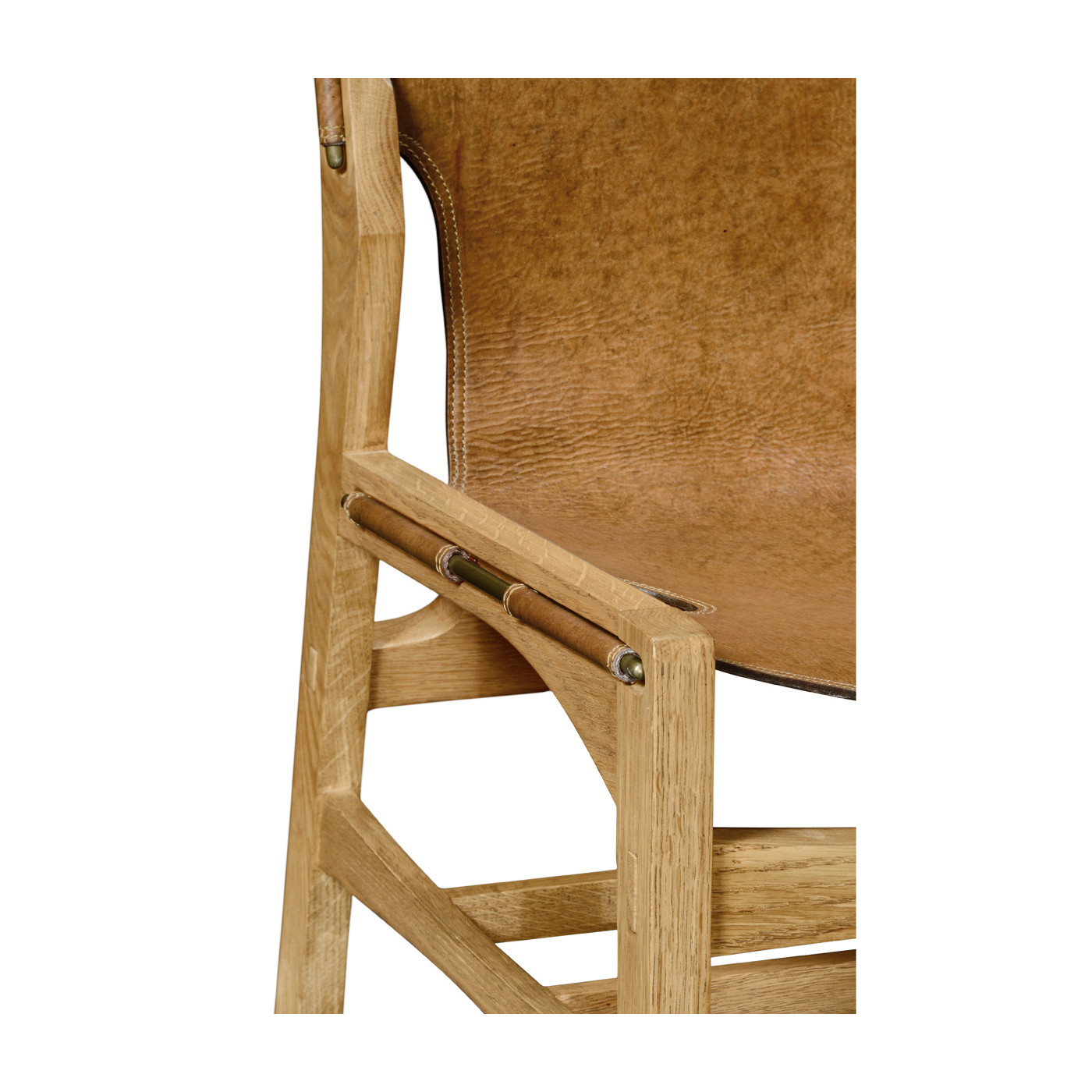 Casual Mid-cent Slung Leather Side Chair