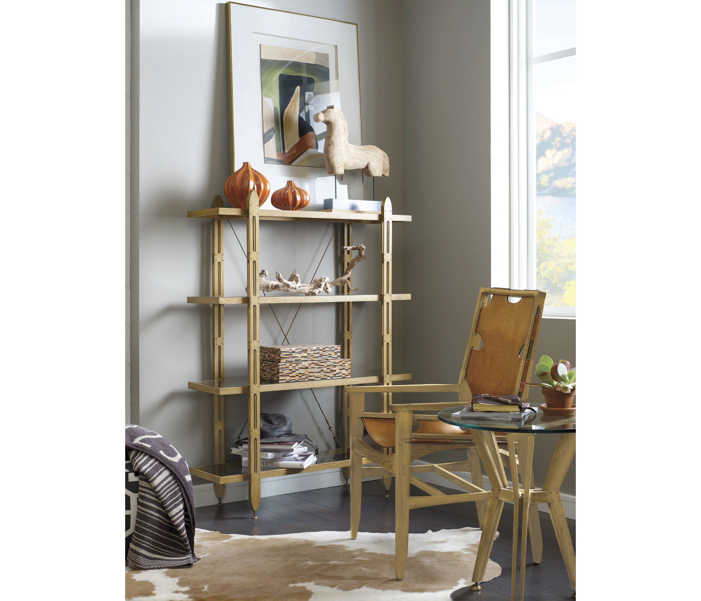 Casual Mid-cent Slung Leather Side Chair