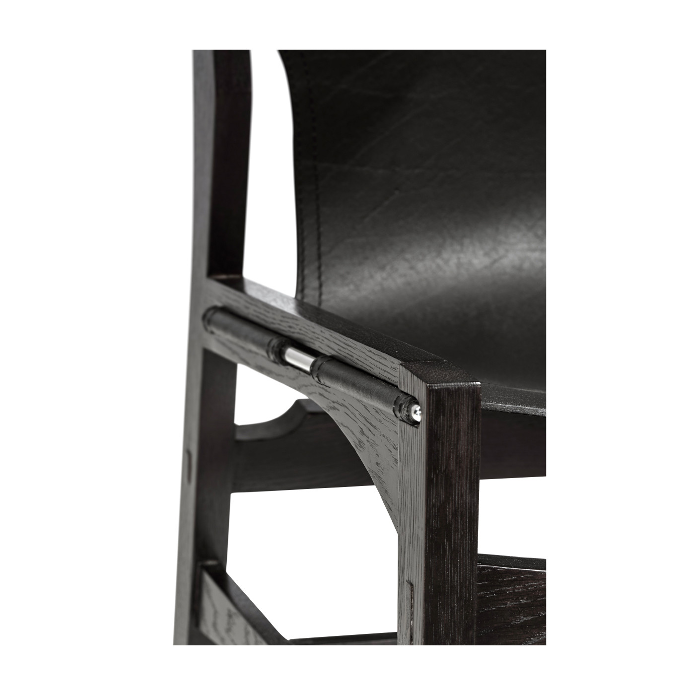 Casual Mid-cent Slung Leather Side Chair