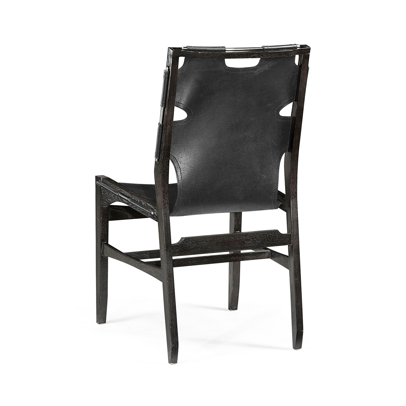 Casual Mid-cent Slung Leather Side Chair