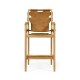 Midcentury Style Slung Leather & Light Oak Bar Stool