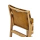 Midcentury Style Slung Medium Antique Chestnut Leather & Light Oak Counter Stool