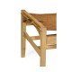 Midcentury Style Slung Leather & Light Oak Stool or Footstool