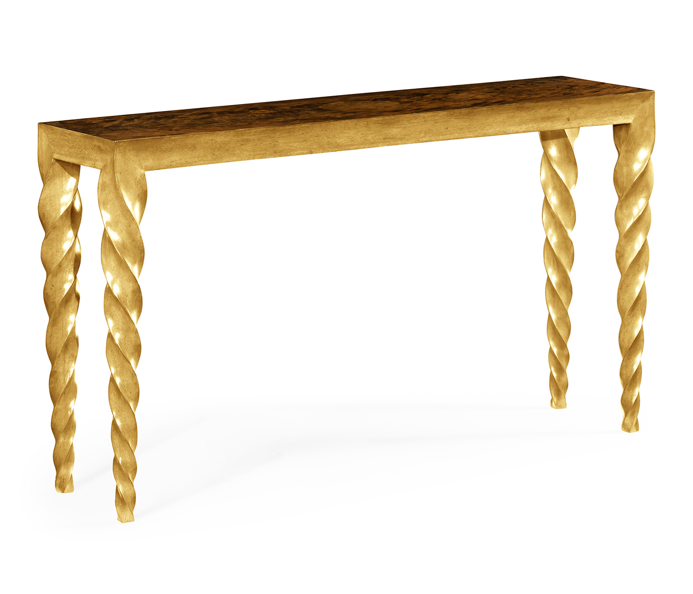 Gilded console with twisted legs