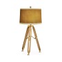 Oak Architectural Table Lamp with Brass Stretcher 32