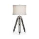 Black Mocha Oak Architectural Table Lamp with White Brass Stretcher 32