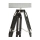 Black Mocha Oak Architectural Table Lamp with White Brass Stretcher 32