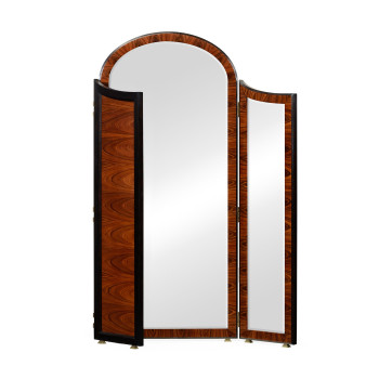 Art Deco style full length triple dressing mirror (Satin)
