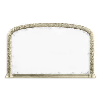 Carved and water gilded silver leaf overmantle mirror