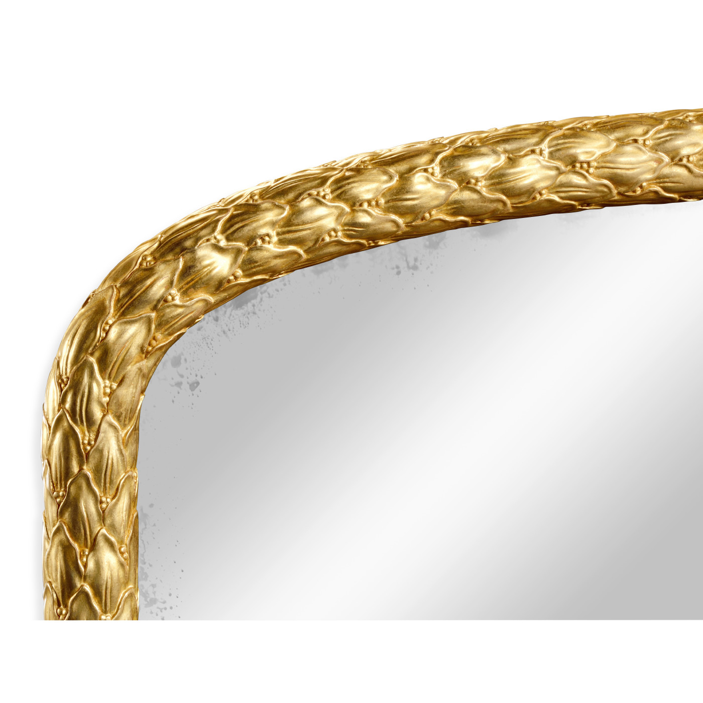 Carved and water gilded gold leaf overmantle mirror