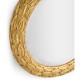 Carved & Silver Gilded Round Hanging Wall Mirror 24"