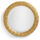 Carved & Silver Gilded Round Hanging Wall Mirror 24"