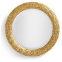 Carved & Silver Gilded Round Hanging Wall Mirror 24"