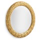 Carved & Silver Gilded Round Hanging Wall Mirror 24"