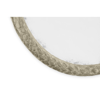 Carved & Water Gilded Silver Leaf Round Wall Mirror 48