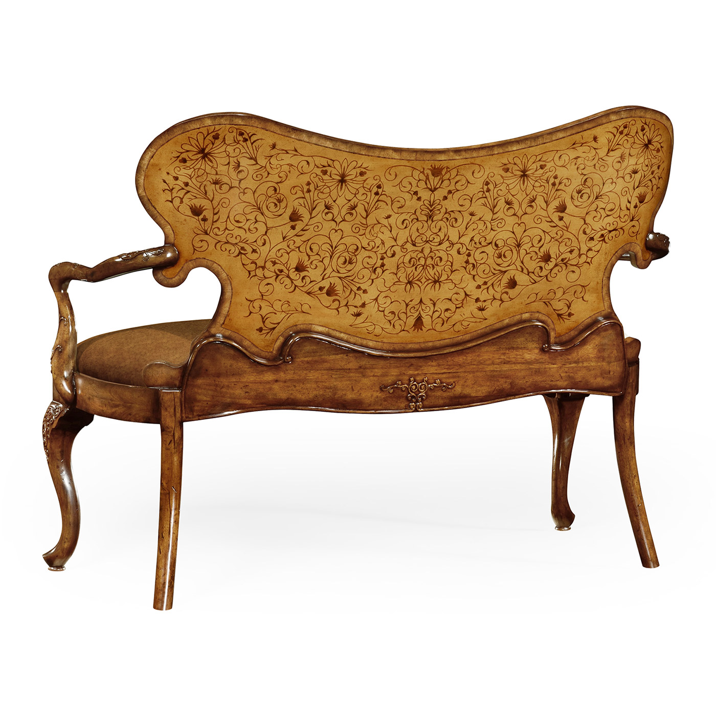 Seaweed Marquetry Leather Loveseat