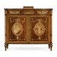Fine mahogany side cabinet with pictorial marquetry of Paris and Helen