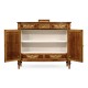 Fine mahogany side cabinet with pictorial marquetry of Paris and Helen