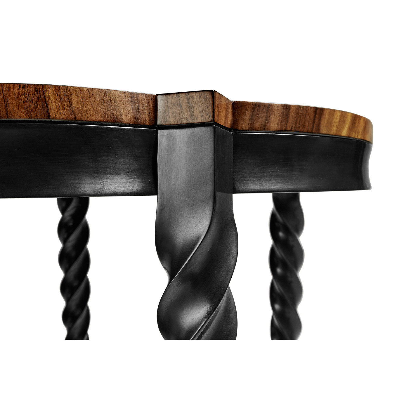 Black Barleytwist Quatrefoil Side Table 28