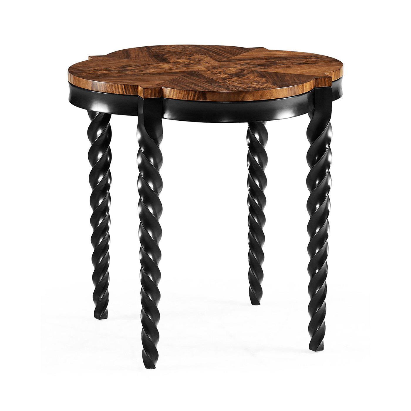 Black Barleytwist Quatrefoil Side Table 28