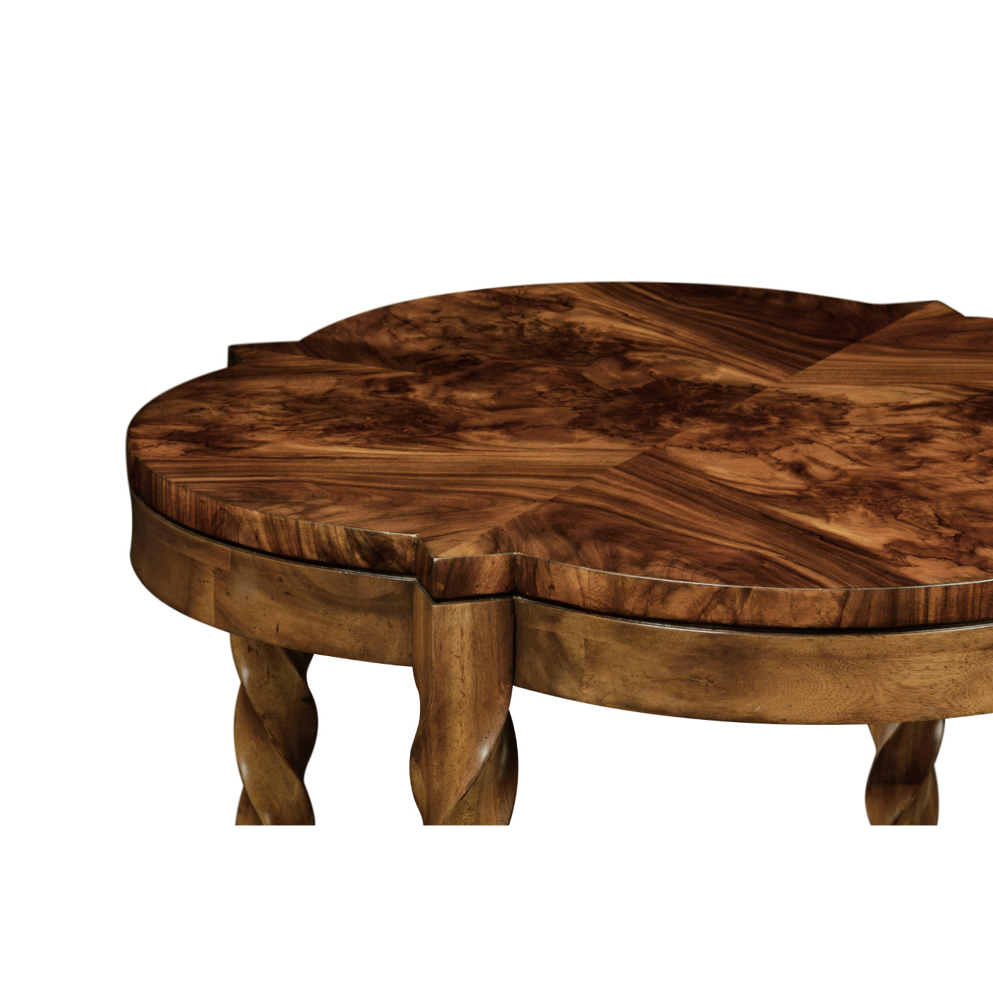 Walnut Barleytwist Quatrefoil Side Table 28