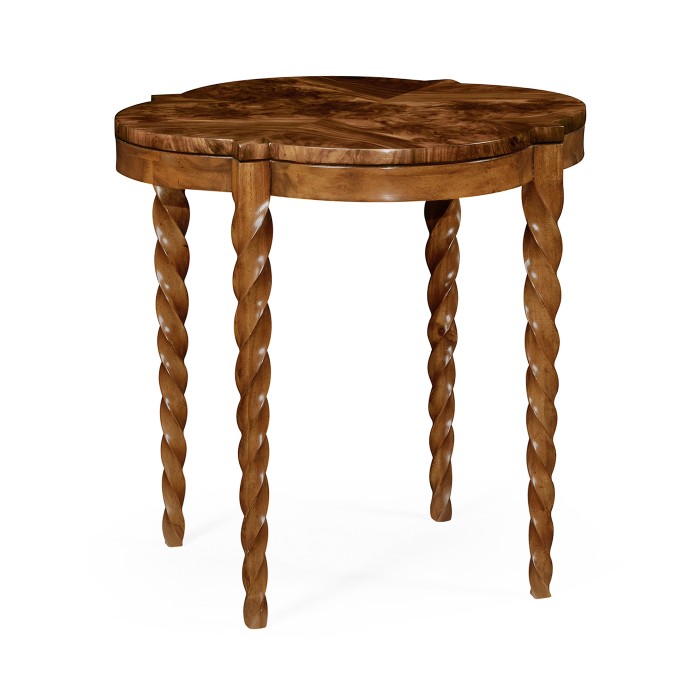 Walnut Barleytwist Quatrefoil Side Table 28